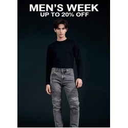 Grey Biker Panel Jeans